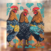 Three French Hens Cut-Out Stencil-Style ウィンドウサイン (シート2)