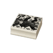 Three French Hens Cut-Out Stencil-Style ラバースタンプ (スタンプ)