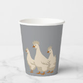 Three French Hens Cut-Out Stencil-Style 3 紙コップ (裏面)