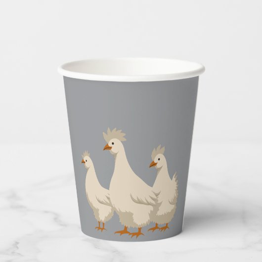 Three French Hens Cut-Out Stencil-Style 3 紙コップ (裏面)