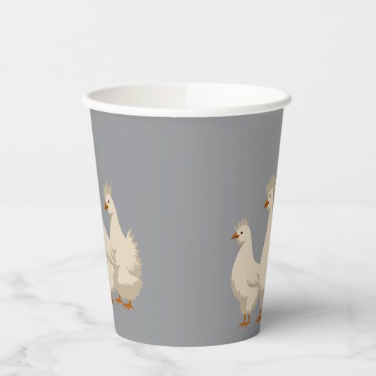 Three French Hens Cut-Out Stencil-Style 3 紙コップ (左)