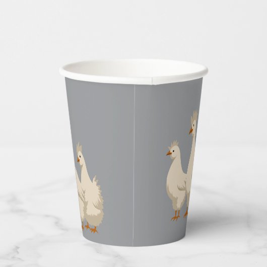 Three French Hens Cut-Out Stencil-Style 3 紙コップ (右)