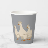 Three French Hens Cut-Out Stencil-Style 3 紙コップ (正面)
