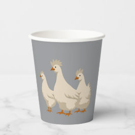 Three French Hens Cut-Out Stencil-Style 3 紙コップ