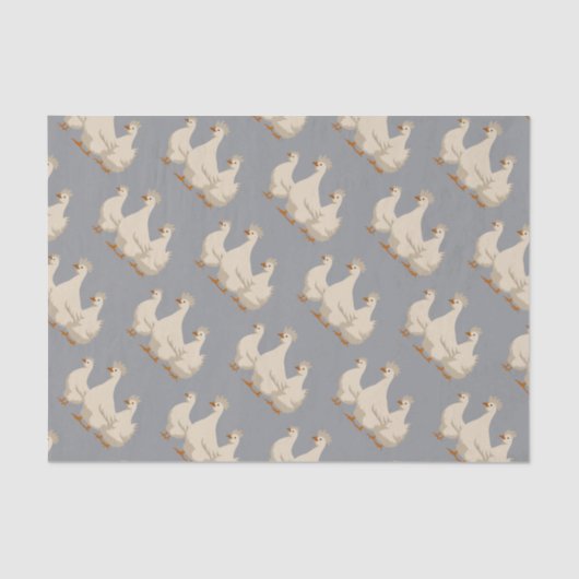 Three French Hens Cut-Out Stencil-Style 3 薄葉紙 (正面)