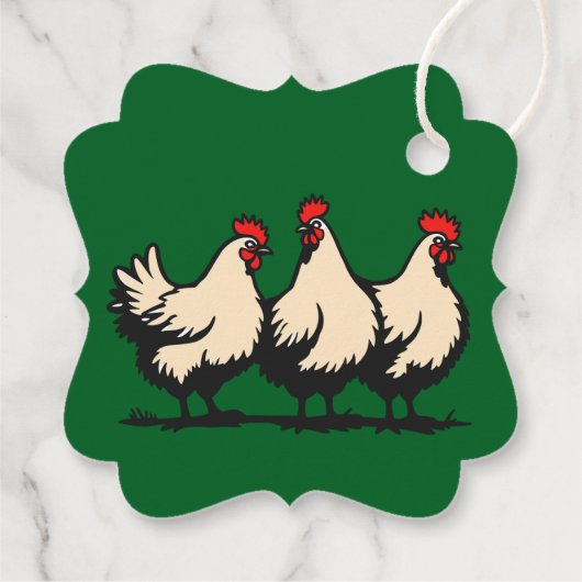 Three French Hens Cut-Out Stencil-Style 4 フェイバータグ (裏面)
