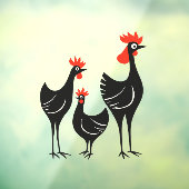 Three French Hens Retro Mid-Century Cut-Out 3 ウィンドウサイン (シート3)