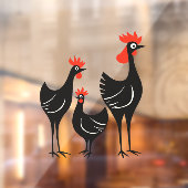 Three French Hens Retro Mid-Century Cut-Out 3 ウィンドウサイン (シート2)