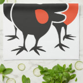 Three French Hens Retro Mid-Century Cut-Out 4 キッチンタオル (折り畳み)