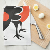 Three French Hens Retro Mid-Century Cut-Out 4 キッチンタオル (四つ折り)