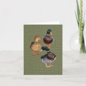 Three funny wild Ducks Folded Greeting Card カード (正面)