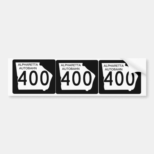 THREE GA 400 "Alpharetta Autobahn" バンパーステッカー (正面)