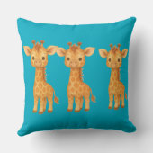 "Three Giraffe Friends" Throw Pillow クッション (裏面)
