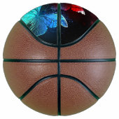 Three Glowing Butterflies on night background バスケットボール (右)