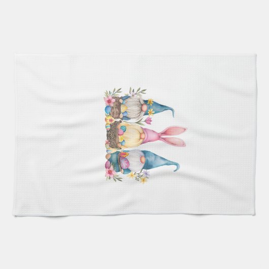 Three Gnome Easter Gnome Easter Egg T-Shirt キッチンタオル (横)