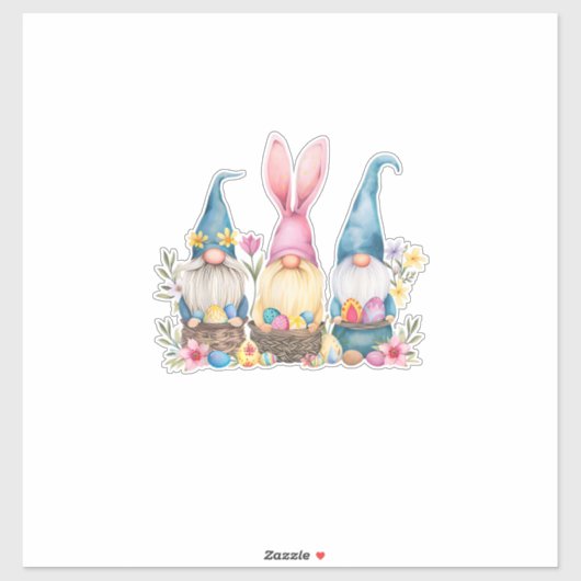 Three Gnome Easter Gnome Easter Egg T-Shirt シール (シート)