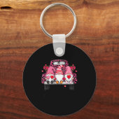 Three Gnomes And Leopard Truck Happy Valentine's D キーホルダー (正面)