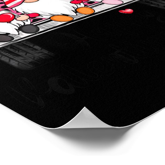 Three Gnomes And Leopard Truck Happy Valentine's D ポスター (角)