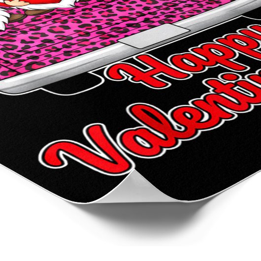Three Gnomes And Leopard Truck Happy Valentine's D ポスター (角)