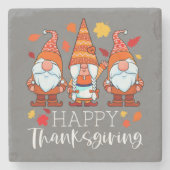 Three Gnomes Happy Thanksgiving Gnomes Fall Gnome ストーンコースター (正面)