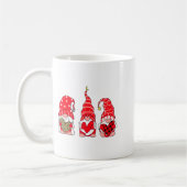 Three Gnomes Holding Heart Leopard Happy Valentine コーヒーマグカップ (左)