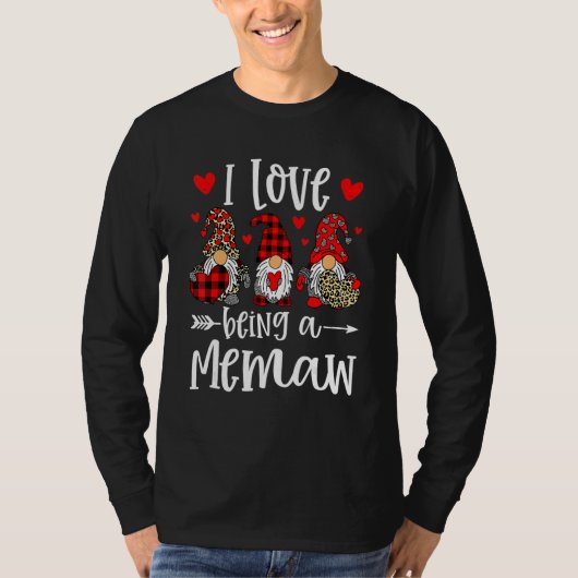 Three Gnomes I Love Being A Memaw Funny Valentines Tシャツ (正面)