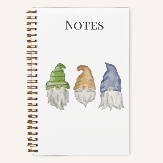 Three Gnomes Watercolor Spiral Notebook  ノートブック (正面)