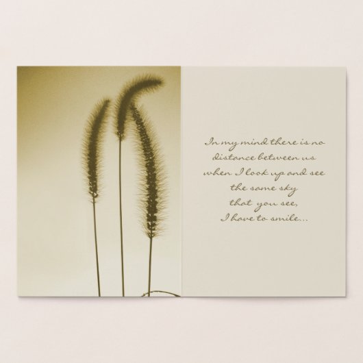 Three Grass Heads Silhouette 考え's You金ゴールド 箔カード (内部)