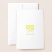 Three Grass Heads Silhouette 考え's You金ゴールド 箔カード (裏面封筒付き)