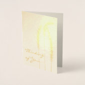 Three Grass Heads Silhouette 考え's You金ゴールド 箔カード (正面)