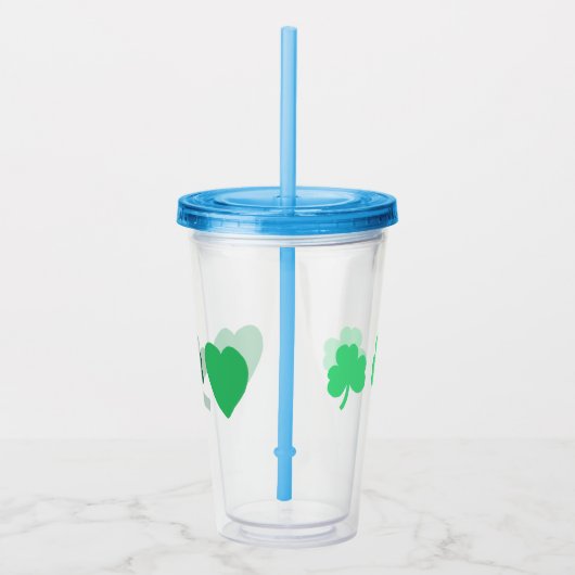 Three Green Shamrock Trinity アクリルタンブラー (右)