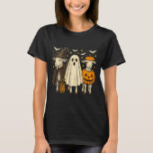 Three Halloween Goats Cosplay Witch Boo Carved Pum Tシャツ (正面)