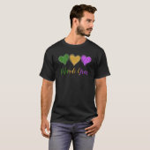 Three Hearts for Mardi Gras - Cute I Love Mardi Gr Tシャツ (正面フル)