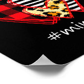 Three Hearts Leopard Buffalo Plaid Mimi Life Valen ポスター (角)