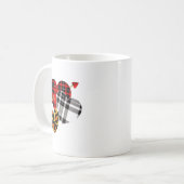 Three Hearts Leopard Buffalo Plaid Valentines Day  コーヒーマグカップ (正面左)
