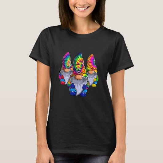 Three Hippie Gnomes Peace Gnome  Retro Tie Diy Tシャツ (正面)