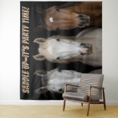 Three Horses Party Time Photo Backdrop  タペストリー (インサイチュ)