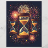 Three Hourglasses New Year's Scrapbook Paper (正面)