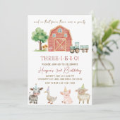 Three I E I O Birthday Invitation, Editable Boy 3r 招待状 (スタンド正面)