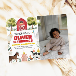 Three-I-E-I-O Farm 3rd誕生日フォト招待状 招待状