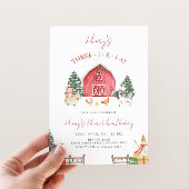 Three-I-E-I-O Farm Christmas 3rd Birthdayパーティー 招待状