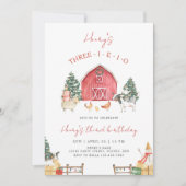 Three-I-E-I-O Farm Christmas 3rd Birthdayパーティー 招待状 (正面)