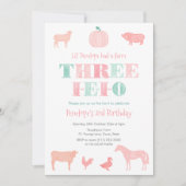 THREE-IEIOピンクカボチャ3回目の誕生日パーティー 招待状 (正面)