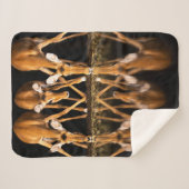 Three Impala Drink Together at Night シェルパブランケット (正面(横))