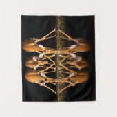 Three Impala Drink Together at Night タペストリー (正面)