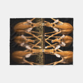 Three Impala Drink Together at Night フリースブランケット (正面(横))