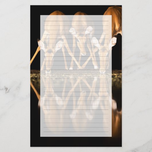 Three Impala Drink Together at Night 便箋 (正面)