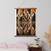 Three Impala Drink Together at Night 吊り下げ型タペストリー (寝室)