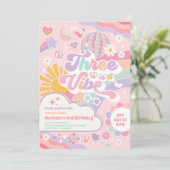 Three Is A Vibe Cloud Rainbow Sun 3rd Birthday  招待状 (スタンド正面)