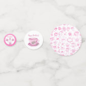 Three It’s Time for Tea 3rd Birthday Invitation コンフェッティ (裏面)